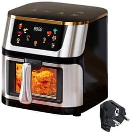 Heteluchtfriteuse – Airfryer - Airfryer Oven - 8L - 1400W - Airfryer Zonder Olie - LED Touchscreen - Kijkvenster - RVS - Hoge Temperatuur - Zwart — thumbnail 3