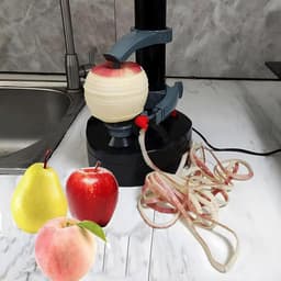 Appelschilmachine - Wit - Geschikt voor 5-10 cm diameter - Elektrische aardappelschiller met 6 verwisselbare messen - Voor thuisgebruik — thumbnail 5