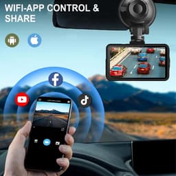 Dashcam voor auto - Zwart - 1 x 1 x 1 cm - 4K + 1080p Camera met Wifi en 360° Groothoek - Voor Personenauto — thumbnail 4