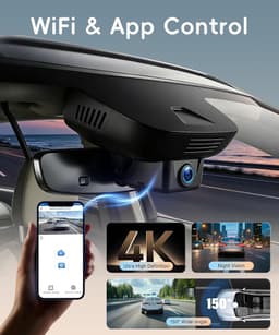 Dashcam voor auto - Zwart - Geschikt voor Volvo XC90 2023-2026 - 2160P 4K Video - Met Wifi en G-sensor — thumbnail 4