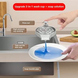 Glasspoeler Roestvrij Staal - Bekerwasser Automatisch - Hygiënisch Reinigen - Hogedrukreiniging - 165 x 12 x 76 cm - Zilver — thumbnail 3