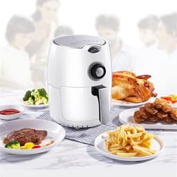 Heteluchtfriteuse Elektrisch - Olievrije Frituurpan - Gezond Koken - Snel & Gelijkmatig - 2.2 Liter - Wit — thumbnail 3