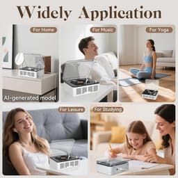 Retro Bluetooth-luidspreker - Bluetooth Luidspreker - Bleutooth Speakers - CD-speler - Bluetooth 5.0 - Meerdere Afspeelmodi - Dubbele Stereoluidsprekers - Wit — thumbnail 4
