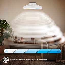BRIlONER Air - Plafondventilator met RGB verlichting - plafondventilator dimbaar - ventilator lamp 5 snelheden - zomer- en wintermodus - RGB & CCT - Ø48cm - wit — thumbnail 4