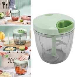 Keukenmachine Groente Chopper - Handmatige Voedselbereider - Snel Ingrediënten Snijden - Handmatige Werking - 900 ml Inhoud - Transparant — thumbnail 4