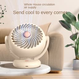 KZQ Kleine Oscillerende Tafelventilator Voor Slaapkamer - 23cm Stille Ventilator Met 3 Snelheden 4 Uur Timer En Herlaadbare Batterij - Voor Kantoor Studentenkamer En Thuis - Wit — thumbnail 4