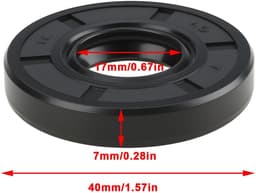 Dailygoods- Lipseal 17x40x7mm - 4 Stuks - Afdichtingskit - Oliebestendig Rubber - Compatibel met MTD/Cub Cadet - Vermindert Slijtage - Afdichtring — thumbnail 2