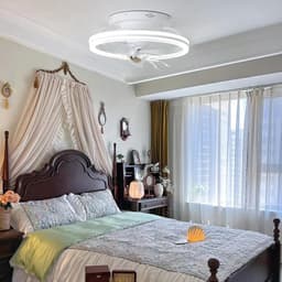 Plafondventilator met Verlichting - Ventilatorlamp Kamer - Comfort Verhogend - 360 Graden Draaibaar - 40 x 40 x 16 cm — thumbnail 3