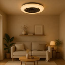 Fantiluxe - Strulsand - Plafondventilator met verlichting - Grijs - Ø49cm - Afstandsbediening - Met lamp - Plafond ventilator - Slaapkamer — thumbnail 3