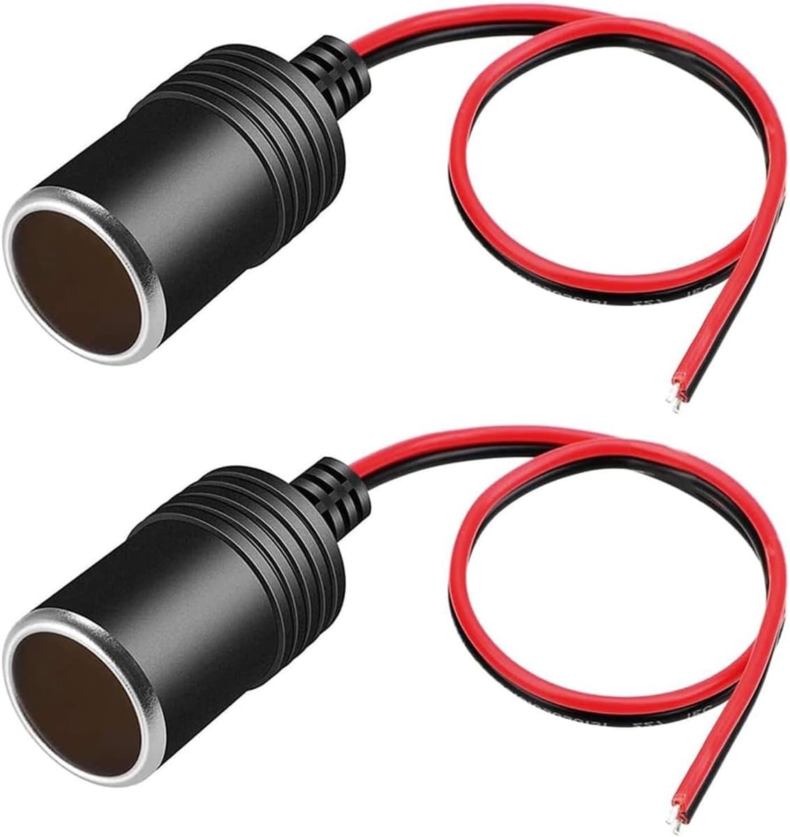 Thijox - 2 stuks 12V-24V Sigarettenaansteker Stopcontact met 35 cm Kabel voor Auto, Vrachtwagen, Camper en GPS Dashcam Lader — afbeelding 1