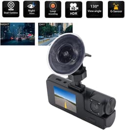 SnelShoppen - 3 Kanaals Dashboard Camera 1080p, Voor- en Achtercamera, Wifi Dashcam met 2 Inch LCD Scherm, Reverse View, Ondersteunt 128GB SD Kaart — thumbnail 3