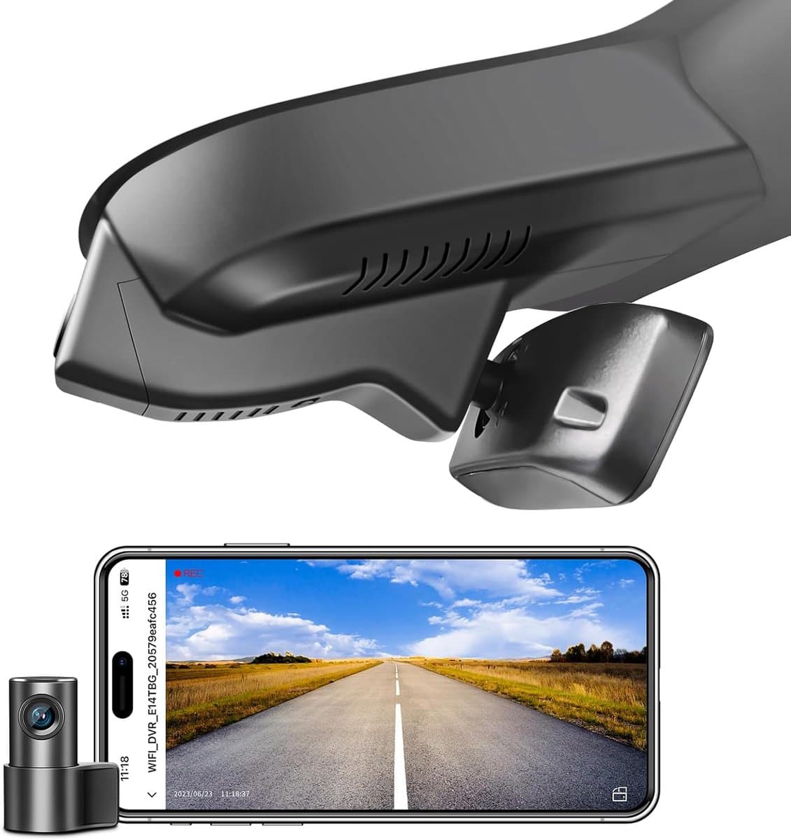 SnelShoppen - 4K+1080P Dashcam Voor Volvo EX30 2024-2026, Voor- en Achteruitkijkcamera, OEM Look, Loop Recording, G-Sensor, WiFi & App, Eenvoudige Ins — afbeelding 1