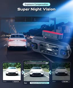 SnelShoppen - 4K Dashcam Auto met 4 Camera's, Wifi App, GPS, Nachtzicht, G-sensor, Parkeerbewaking, 360° Beeld, Voor, Achter, Binnen en Links — thumbnail 3