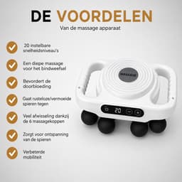 Massage Gun Fascia - Deep Tissue - 6 Koppen - 20 snelheidsniveau's - Wit — thumbnail 2