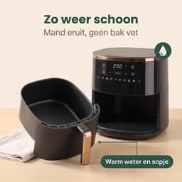 Cheqo® Airfryer - Hetelucht Friteuse - Heteluchtfriteuse - Friteuse zonder Olie - Luchtfriteuse met Digitaal Display en Touchscreen - 8 Automatische Programma's - Timer - Airfryer XL Zwart Goud - Frituurpan - Gezond Frituren voor het Hele Gezin — thumbnail 5