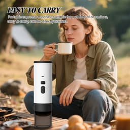Zerova Draagbare Elektrische Capsule Koffiemachine 3-in-1 - Espresso Maker met 15 Bar Druk - Verwarming - USB-C Opladen - Wit — thumbnail 3