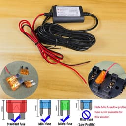 Dash Cam Hardwire Kit, Micro USB L-connectorpoort, Laagspanningsbeveiliging voor Dash Cam-camera's, DC 12V - 24V naar 5V/2.5A Max Autoladerkabelset met zekering — thumbnail 3