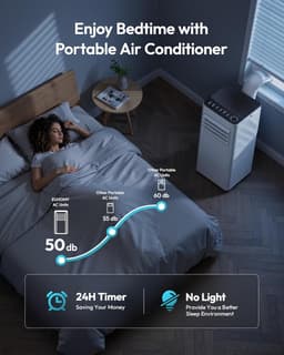 Mobiele Airco 10000 BTU – 4-in-1 Airconditioner – Stil – Slaapmodus – 24-uurs Timer – Wit/Zwart — thumbnail 2
