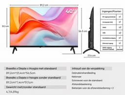 Coocaa 40 inch slimme QLED-tv (101 cm), FHD Google TV, HDR10, Dolby Audio, Bluetooth 5,1, oogzorg, Google Cast, drievoudige tuner DVB-T2/C/S2, CI+, model 40CGQG41Z (2026), energieklasse E — thumbnail 4