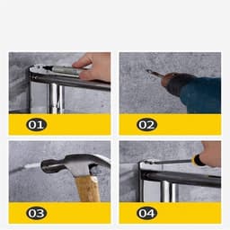 Magnetron Oven Rek - Keuken Organizer - Keuken Opbergen - Stabiel Roestvrij Staal - 60 cm - Zilver — thumbnail 4