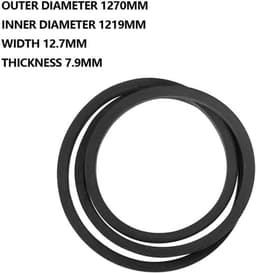 Aandrijfriem Rubber - Binnenomtrek 1219 mm - Buitenomtrek 1270 mm - Breedte 12,7 mm - Dikte 7,9 mm - Compatibel met Wolseley Tiller - V-riem — thumbnail 2