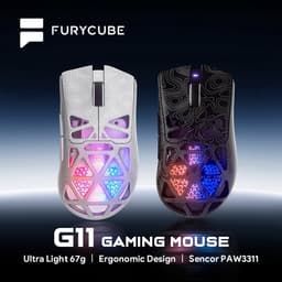 Furycube G11 - Tri-Mode Gaming Muis - Draadloos - Bedraad - Bluetooth - PAW3311 Sensor - 12.000 DPI - 1000Hz - Rood — thumbnail 3