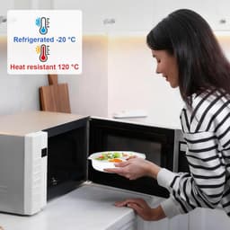 SnelShoppen - 2 Stuks Magnetron Schalen met Deksel, 2-Vaks Magnetron Dishes, Bewaardozen voor Verwarmen, Magnetron Schalen met Ventilatie voor Stoomfu — thumbnail 3