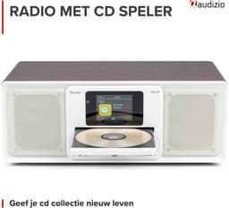 DAB radio - Audizio Palmi - Radio met cd speler - Bluetooth radio - FM, DAB+ en USB - Wit — thumbnail 4