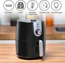 Hetelucht Friteuse - Compacte Oven - Gezond Frituren - Snelle Bereiding - 2 Liter - Zwart — thumbnail 3