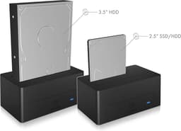 Harde Schijf Dockingstation - HDD SSD Station - Data Toegang - USB 3.1 Type-C - 25/35 inch - Zwart — thumbnail 3