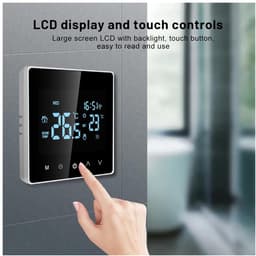 Digitale Thermostaat - Slimme Regelaar - Comfortabele Verwarming - Wekelijks Programmeerbaar - LCD Touch Display - Wit — thumbnail 3