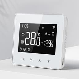 Slimme Thermostaat - Digitale Regelaar - Comfort Thuis - App en Spraakbesturing - 86 x 86 cm - Zwart — thumbnail 3