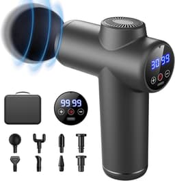Massage Gun - Spierherstel Apparaat - Spierpijn Verlichting - 99 Snelheden 8 Koppen - 29900 RPM - Zwart — thumbnail 1