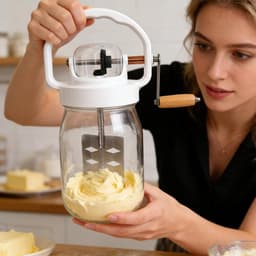 Handmixer Met Garde - Keuken Accessoire - Zelf Boter Maken - Geurloos Ontwerp - 1500 ml Capaciteit - Transparant — thumbnail 4
