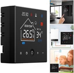 Slimme Thermostaat - Digitale Kamerthermostaat - Energie Besparen - App Bediening - 86x86x24mm - Zwart — thumbnail 5
