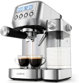Dailygoods- Espressomachine 20 Bar - Koffiemachine met Automatische Melkopschuimer - Cappuccino/Latte Macchiato - RVS - Thuis Barista - Eenvoudig schoon te maken - Koffiezetapparaat — thumbnail 1
