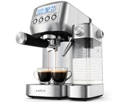Dailygoods- Espressomachine 20 Bar - Koffiemachine met Automatische Melkopschuimer - Cappuccino/Latte Macchiato - RVS - Thuis Barista - Eenvoudig schoon te maken - Koffiezetapparaat