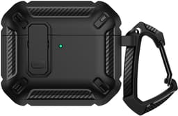 Mobigear Hoesje geschikt voor Apple AirPods 4 Hardcase Hoesje | Mobigear Armor Clip - Zwart — thumbnail 1