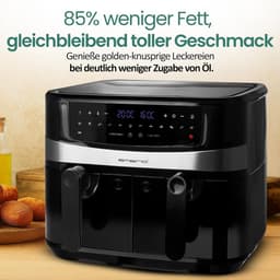 Dubbele Heteluchtfriteuse - Airfryer Frituur - Gezond Koken - Smart Finish Functie - 2x 45 Liter - Zwart — thumbnail 5