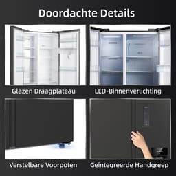 CHiQ CSS530NGDE - Amerikaanse Koelkast - 525 L - No Frost - 4 L Waterdispenser - Digitaal LED Display - Inverter Compressor - Snelvriezen tot -32℃ - 12 jaar garantie op compressor - 2026 Nieuw — thumbnail 5