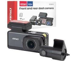 AMiO Dashcam Voor en Achter 1K WLAN – Dual Camera Full HD 1080P WiFi – 256GB Ondersteuning – Parking Mode G Sensor Nachtmodus