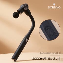 Dorsivo Pro - Massage Gun - Professioneel - Krachtige 3200 RPM Motor - Rug Massage - Massage Pistool - 4 Massage koppen — thumbnail 5