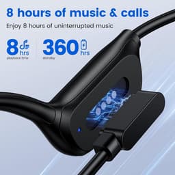 Namajunas - Bottransductie Open ear sporthoofdtelefoon - IPX8 Waterdicht Oortjes - 32 GB geheugen - Bone conduction headphone - Oordopjes draadloos - Sport Oordopjes - Zwart - voor sport, geschikt voor hardlopen, fietsen en zwemmen — thumbnail 2