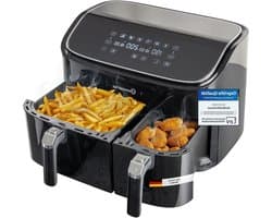 Hete Lucht Frituur - Dubbele Mand - Gezond Koken - Sync Finish Functie - 9 Liter - Zwart
