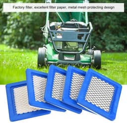 Luchtfilter Hoogwaardige Vervangingsset - 5 Stuks - Eenvoudige Installatie - Geschikt voor 491588/491588S/399959 - Afmetingen 13,2 x 11,3 x 2 cm - Hoge Kwaliteit - Grasmaaierfilter — thumbnail 3