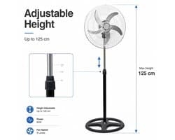 Bresht Ventilator - In hoogte verstelbaar - Stille werking - Automatische oscillatiefunctie - Zwart - 43 × 43 × 105-125 cm