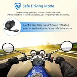Motorfiets Dashcam - Rijrecorder DVR - Veilige Rit - Dubbele HD-lens - 2 Inch Scherm - Zwart — thumbnail 2