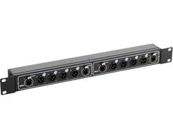 NetCore SR-3M Multicore-Rackbox M/M Dual, Ground/Lift-schakelaar | Rackbox met 2x 4 XLR-aansluitingen (male) en 4x RJ45-aansluiting, Eenvoudige multicore-oplossing, Breedte: 19 inch