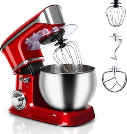 Keukenmachine - Standmixer Mixer - Voedsel Bereiden - Gietijzeren Behuizing - 1900W - Rood — thumbnail 1