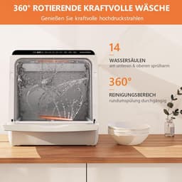 Compacte Vaatwasser - Mini Vaatwasser - Kleine Keukens - Ingebouwd Watertank - 42 cm Breed - Wit — thumbnail 3